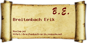 Breitenbach Erik névjegykártya